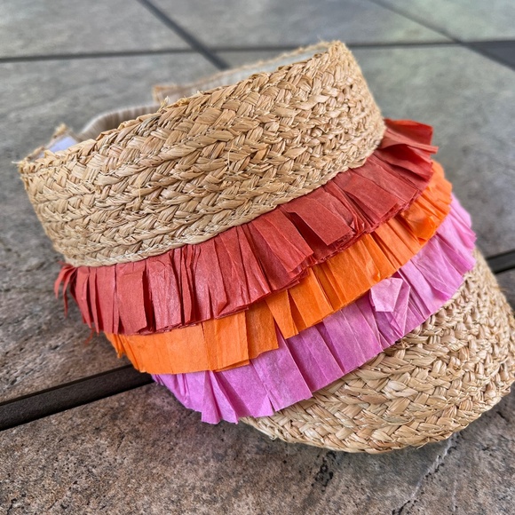 J. Crew Girls' straw fringe visor - Picture 2 of 7